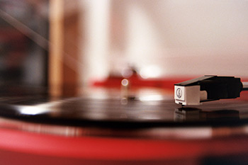 A photograph of a turntable